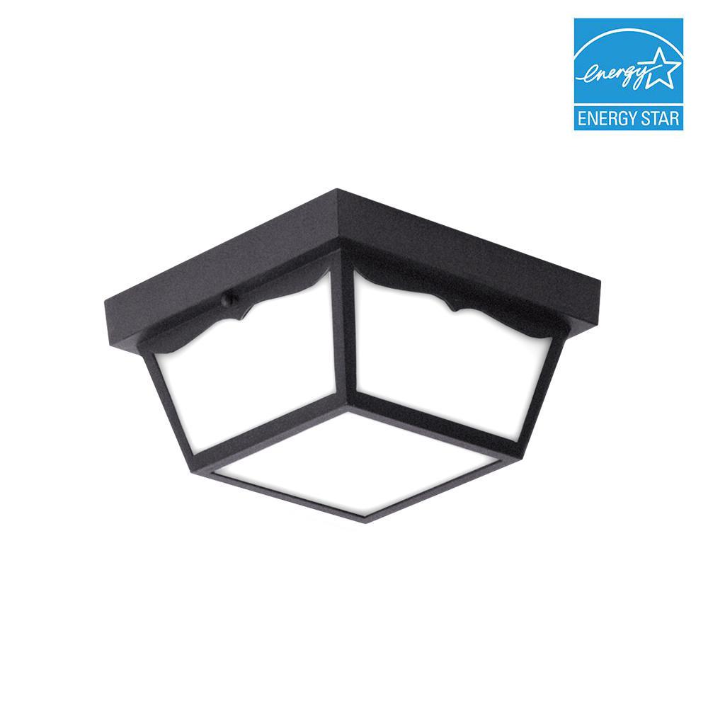 Water Resistant Outdoor Flush Mount Lights Ceiling Matte Black Integrated Led Outdoor Flush Mount
