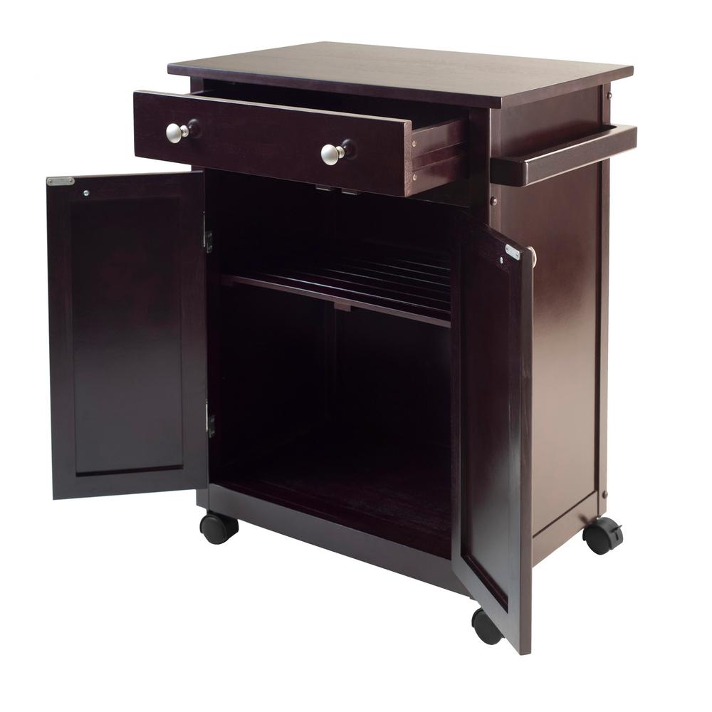 Winsome Wood Savannah Espresso Kitchen Cart With Storage 92626