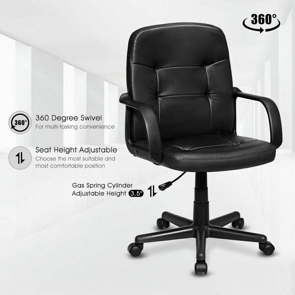 Executive Office Chair Computer PC Chair Pad Seat PU leather Adjustable Swivel