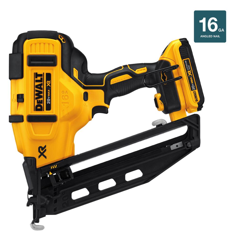 DEWALT 20-Volt Max 16-Gauge Cordless Angled Finish Nailer 