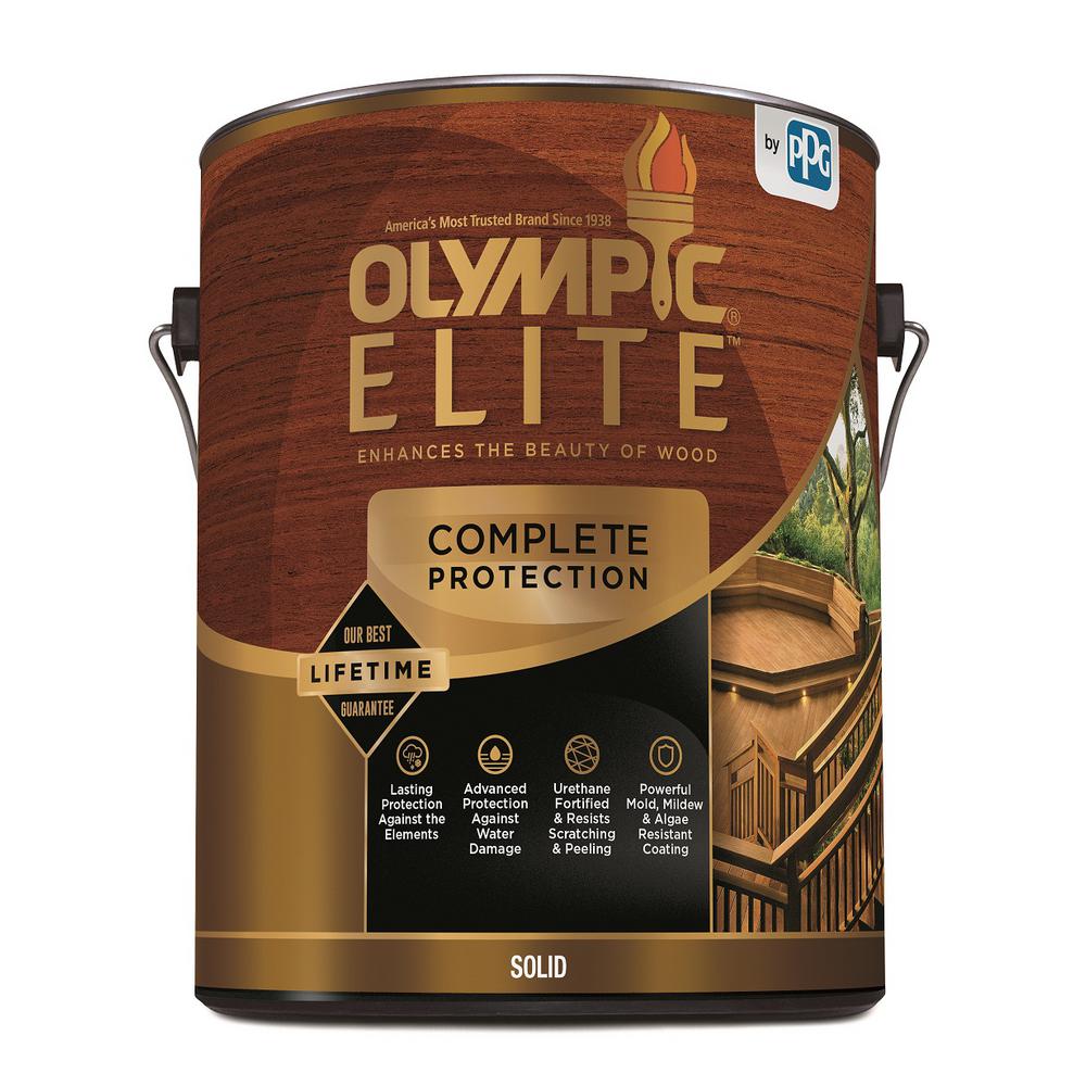 Olympic Elite 1 gal. Base 2 Solid Advanced Exterior Stain and ... Olympic Elite 1 gal. Base 2 Solid Advanced Exterior Stain and ...