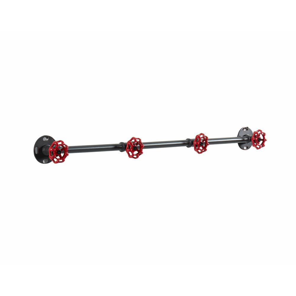 Furniture Of America Mae Sand Black Floating Wall Coat Rack With 3
