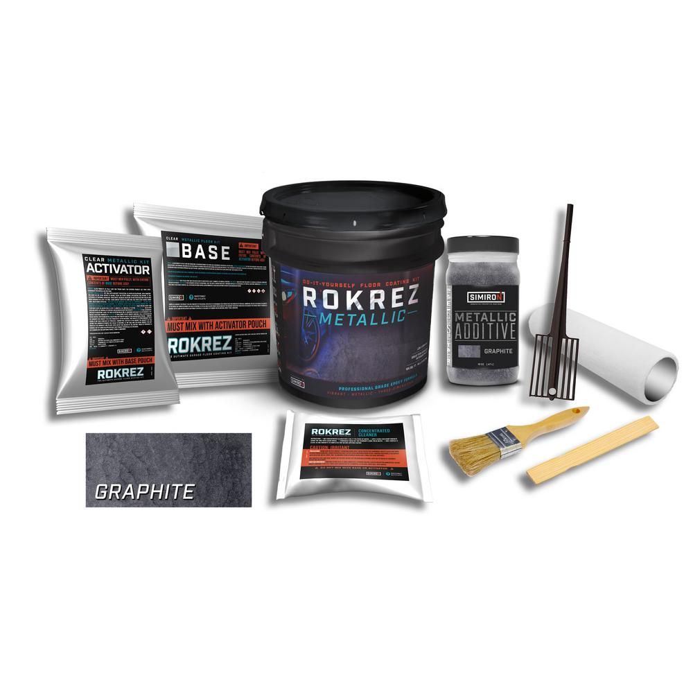 Simiron Rokrez 128 Oz Graphite Gloss 125 Sq Ft Metallic Diy 2 Graphite Gloss 125 Sq Ft Metallic Diy