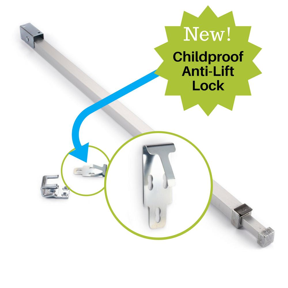 Ideal Security Patio Door Security Bar With Anti Lift Lock Silver