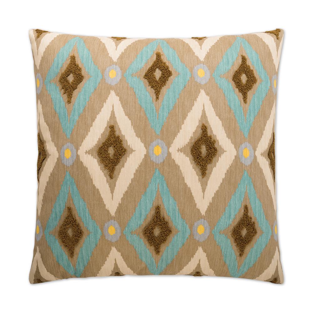 Modern Ikat Pool Geometric Down 24 In X 24 In Throw Pillow 2350