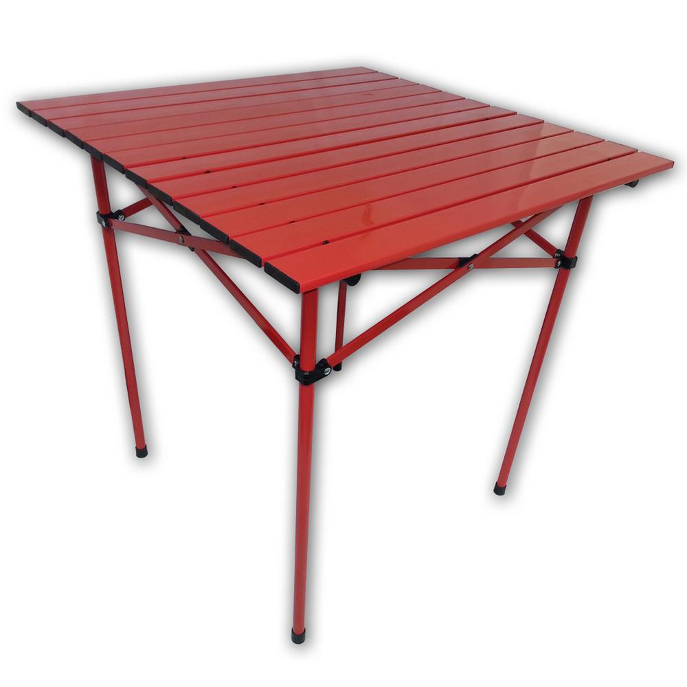 Aspen Brands Red Aluminum Square Outdoor Picnic Table With Bag Aspen Brands Red Aluminum Square Outdoor Picnic Table With Bag