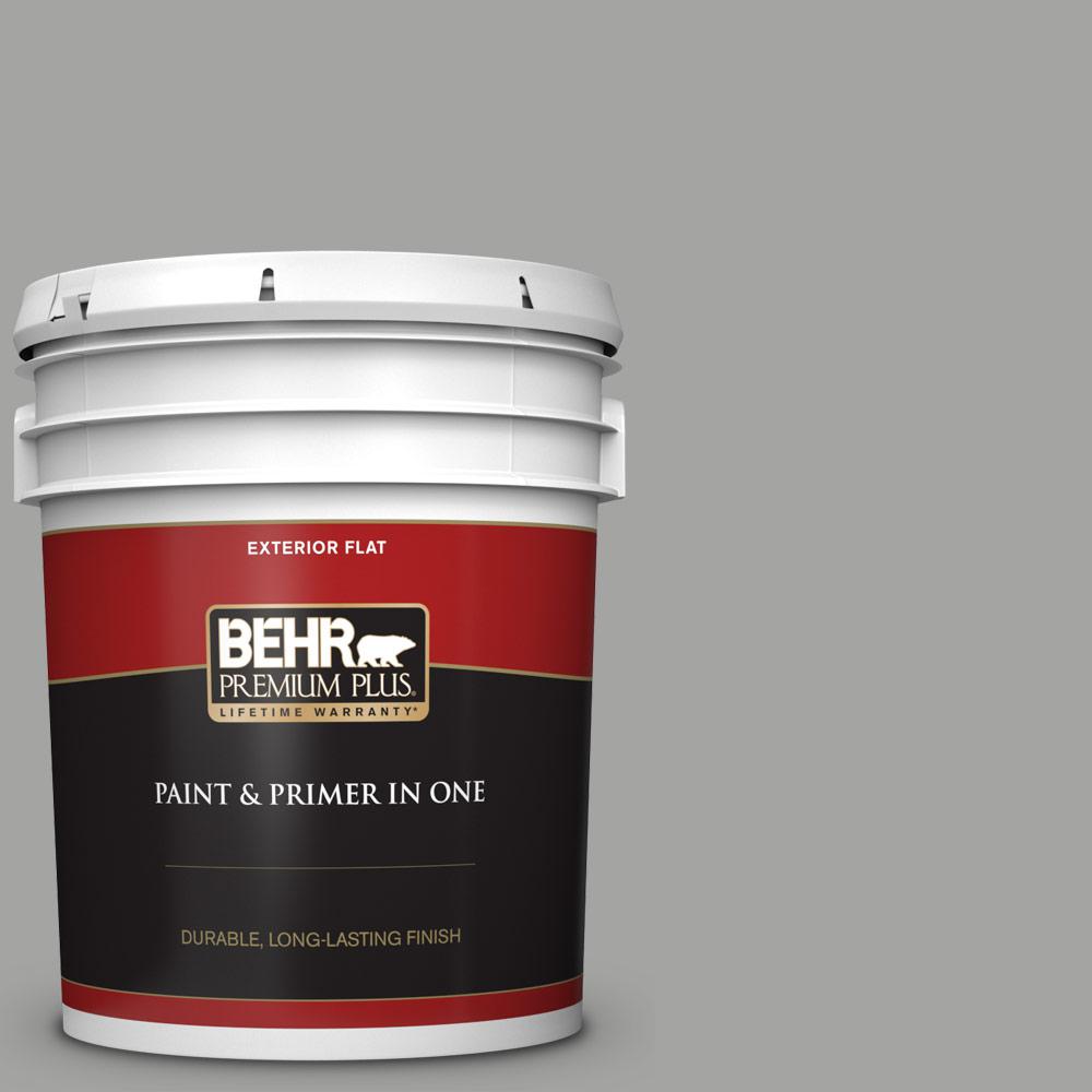 BEHR PREMIUM PLUS 5 gal. PPU2418 Great Graphite Flat Exterior Paint