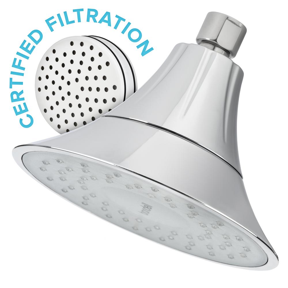 Brondell Vivaspring Single Spray 6 5 In Filtered Shower Head Vivaspring Single Spray 6 5 In Filtered Shower Head Chrome With Slate Face