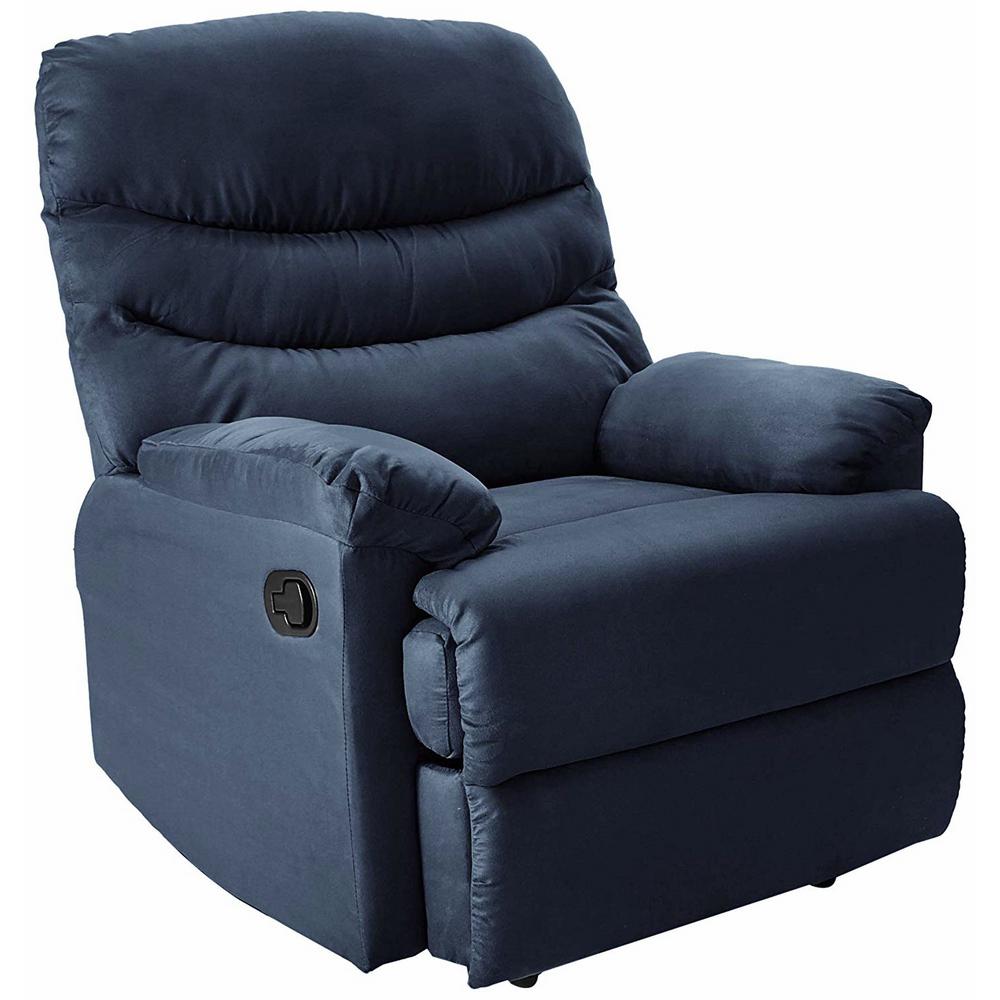 Unbranded Blue Microfiber Recliner7200791BL The Home Depot