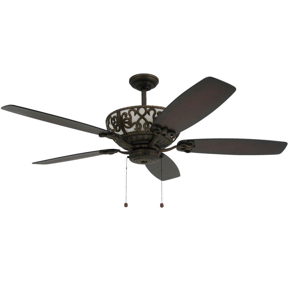 Troposair Excalibur 60 In Rubbed Bronze Uplight Ceiling Fan