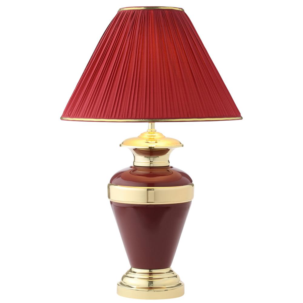 red and gold table lamps