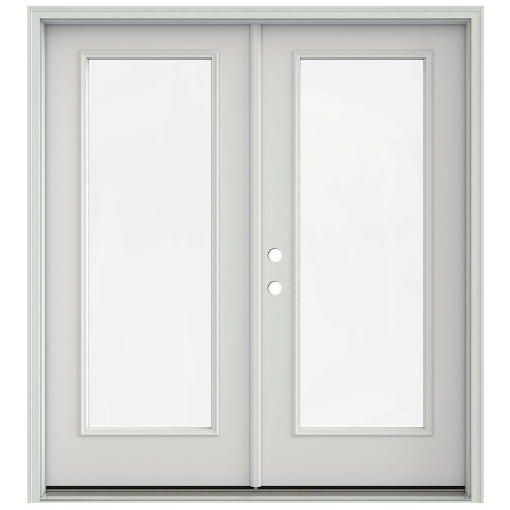 JELDWEN 72 in. x 80 in. Primed Prehung RightHand Inswing 1 Lite French Patio Door with