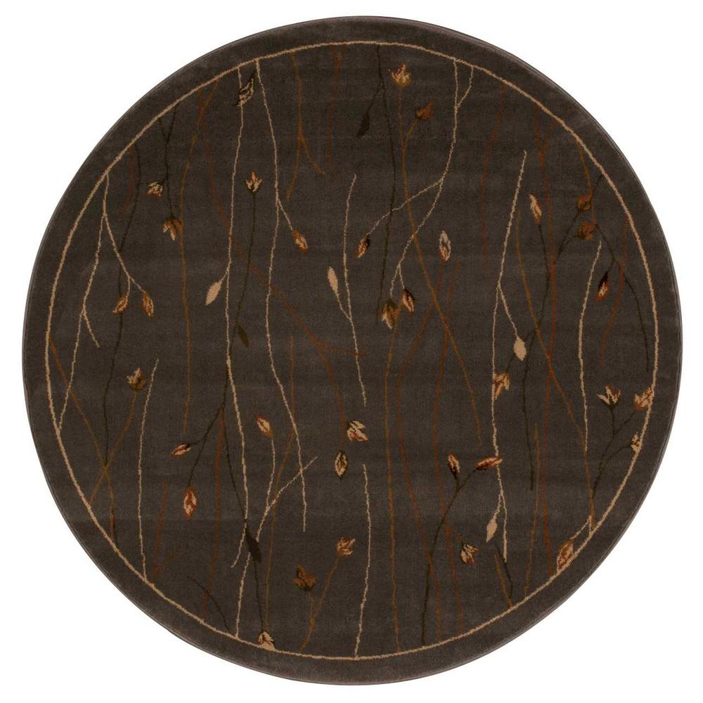 Nourison Overstock Ariel Blue 5 ft. 3 in. x 5 ft. 3 in. Round Area Rug