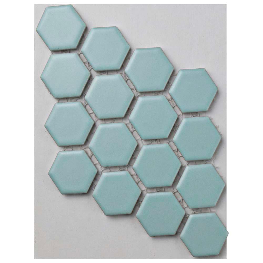 Hexagon Blue Tile Flooring The Home Depot Metro Hex Matte Light Blue Porcelain Mosaic Tile 3 In X 4