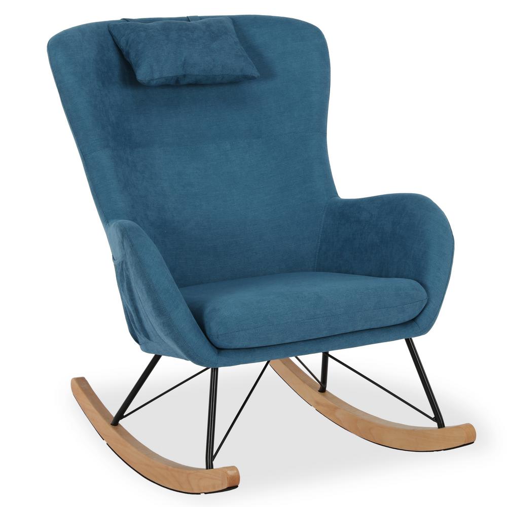 blue glider and ottoman