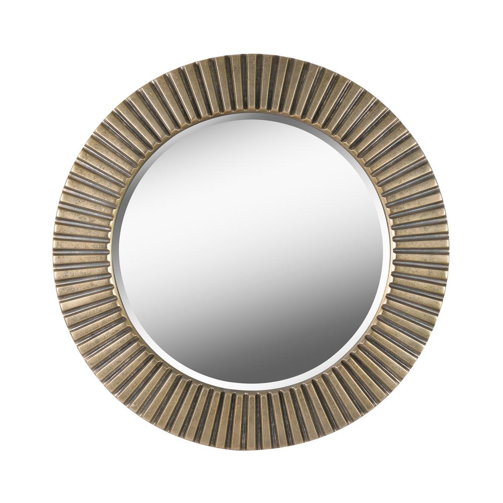 Kenroy Home North Beach Round Antique Brass Accent Mirror
