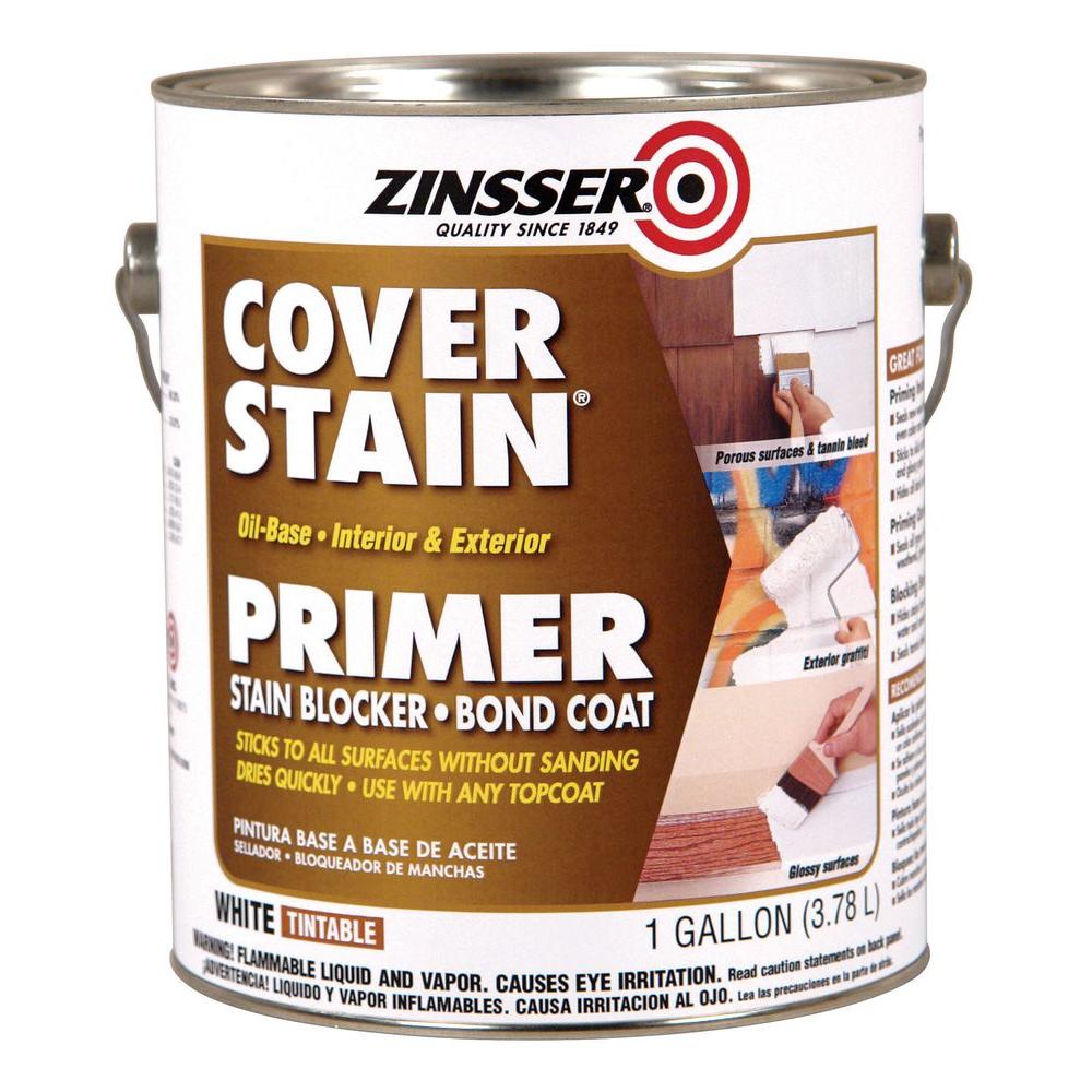 Zinsser Cover Stain 1 Gal White Oil Based Interior Exterior Primer And Sealer 4 Pack