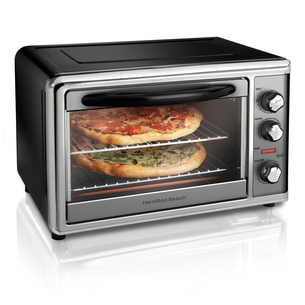 BLACK+DECKER 1150 W 4-Slice Black Stainless Steel Toaster Oven with Temperature