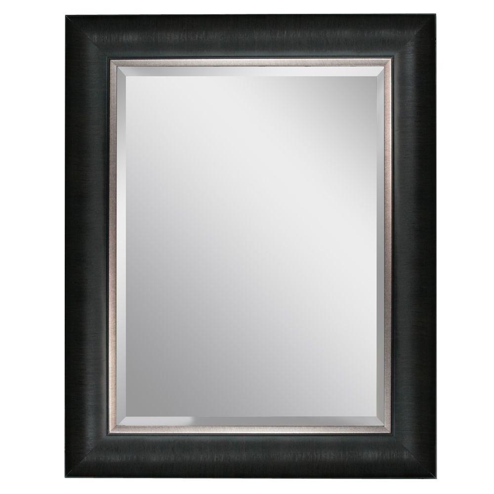 Head West 24 in. x 30 in. Framed Vanity Mirror in Black8670 The Home