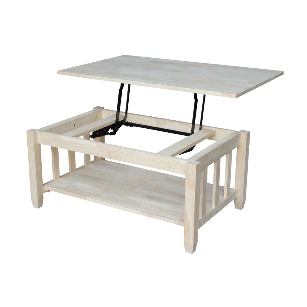 Large Above 40 In Unfinished Wood Coffee Tables Accent Unfinished Lift Top Coffee Table