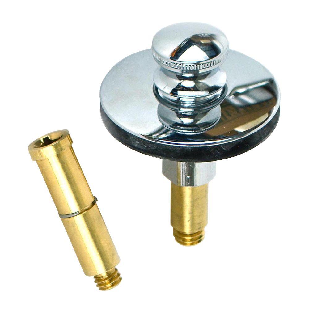 Watco Push Pull Bathtub Stopper with 3\/8 in. to 5\/16 in. Pin Adapter in Chrome Plated38516CP 