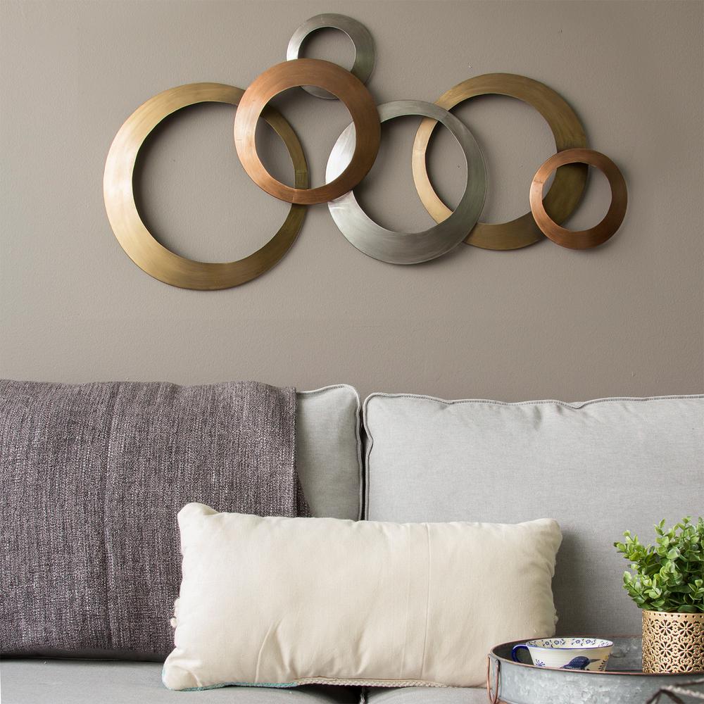 Stratton Home Decor Multi Metallic Rings Metal Wall Decor