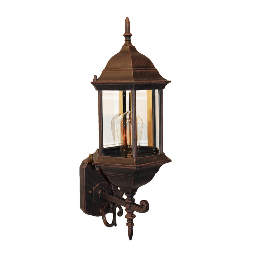 Josephine 1Light Rust Outdoor Wall Mount Lantern4351 RT The Home Depot