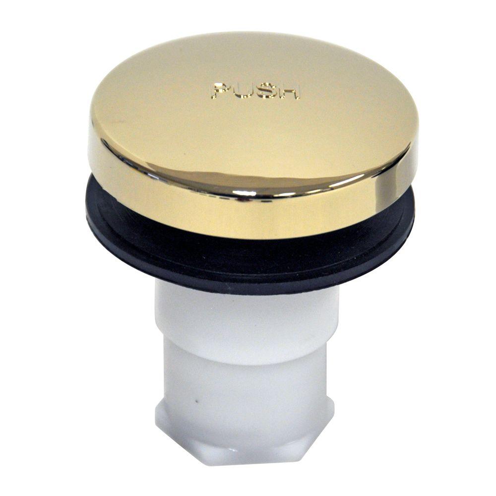 Danco 2 In Plastic Touch Toe Bathtub Drain Stopper In Polished Brass