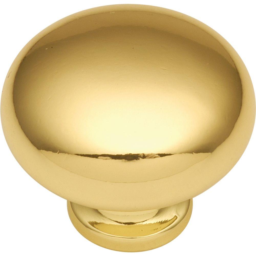 Amerock 1 1 4 In White And Polished Brass Cabinet Knob 244WPB The   Hickory Hardware Cabinet Knobs P771 3 64 1000 