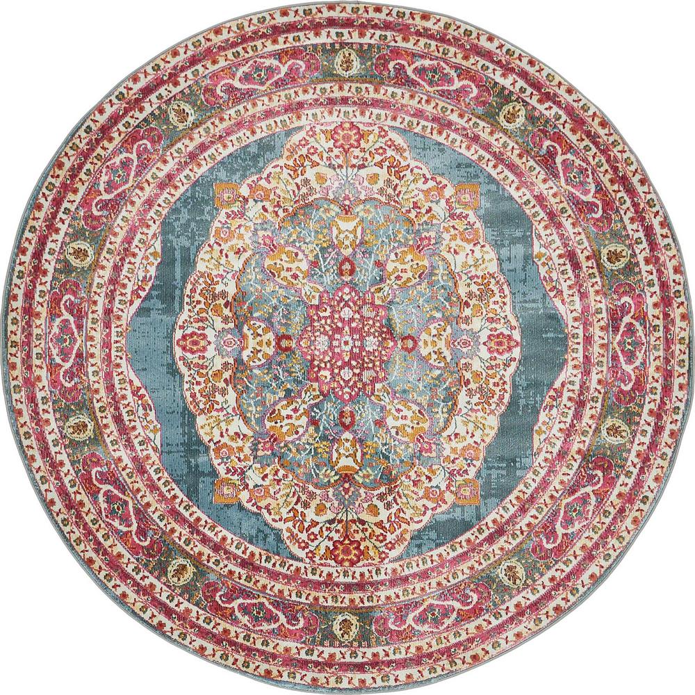Unique Loom Havana Turquoise 5 ft. x 5 ft. Round Area Rug3139740 The
