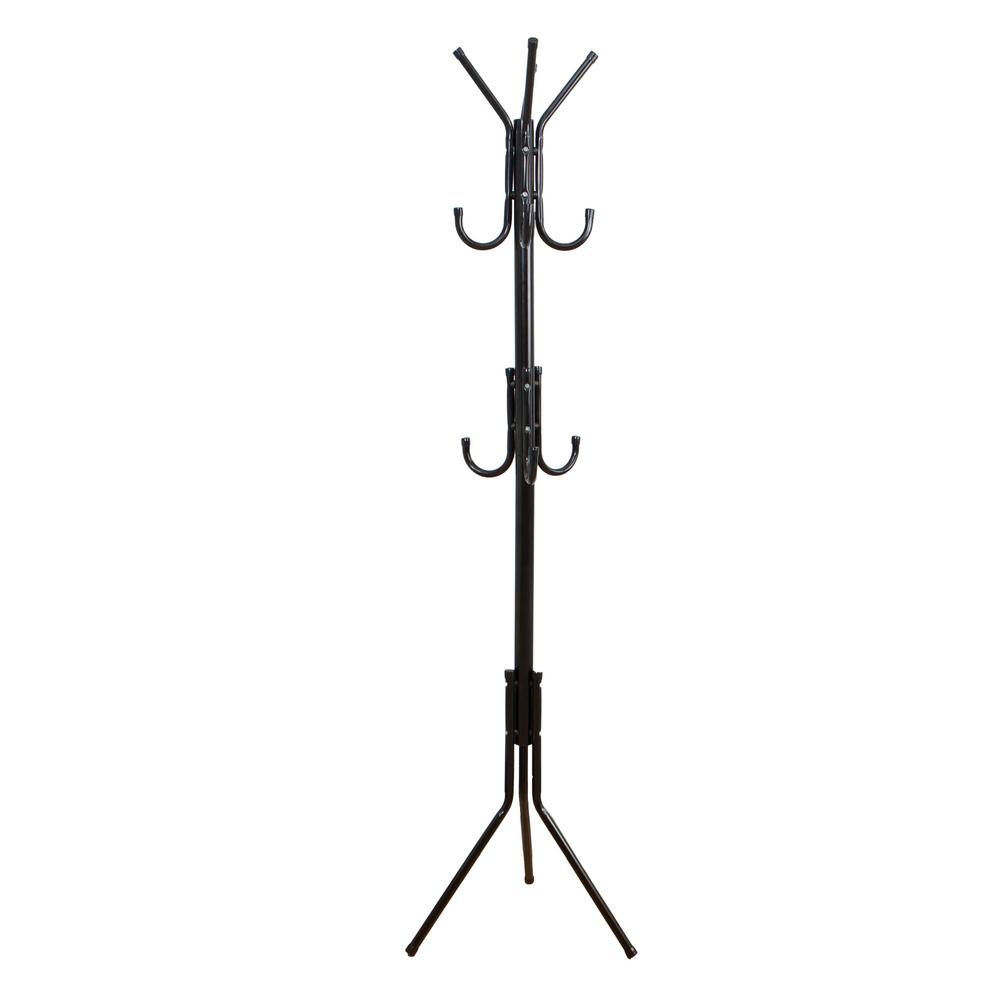 Mind Reader Black Metal 11-Hook Coat Rack for Jackets, Purse, Scarves by Mind Reader