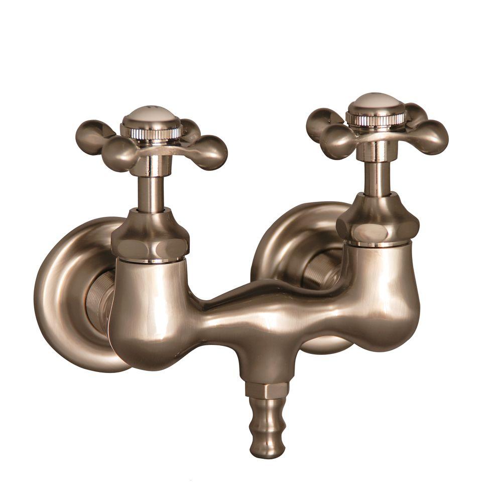 Pegasus 2 Handle Claw Foot Tub Faucet Without Hand Shower With Old Style Spigot In Brushed Nickel