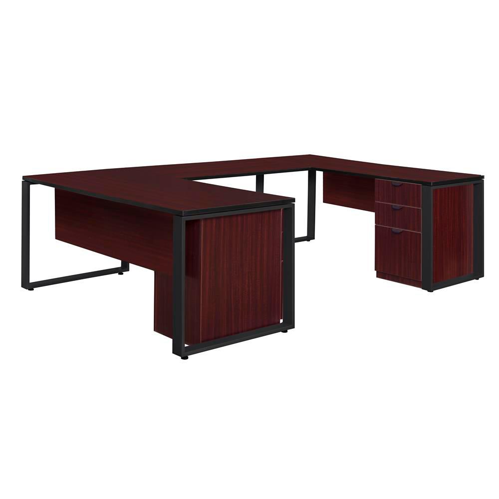 Regency Caranna 66 In X 30 In Double Laminate Pedestal U Desk