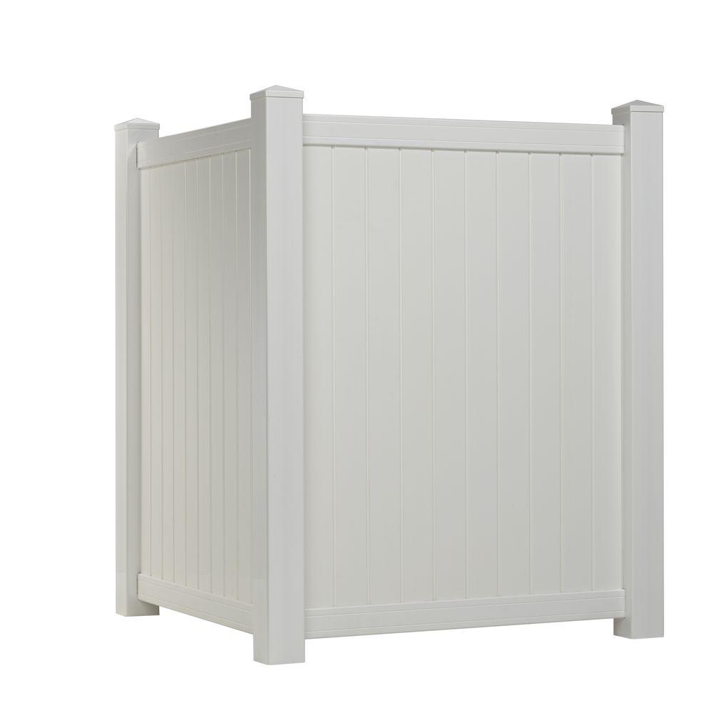 Outdoor Essentials 4 5 Ft H X 3 W White Vinyl Privacy Corner Outdoor Essentials 4 5 Ft H X 3 W White Vinyl Privacy Corner Accent Fence Panel Kit 175848 The Home Depot