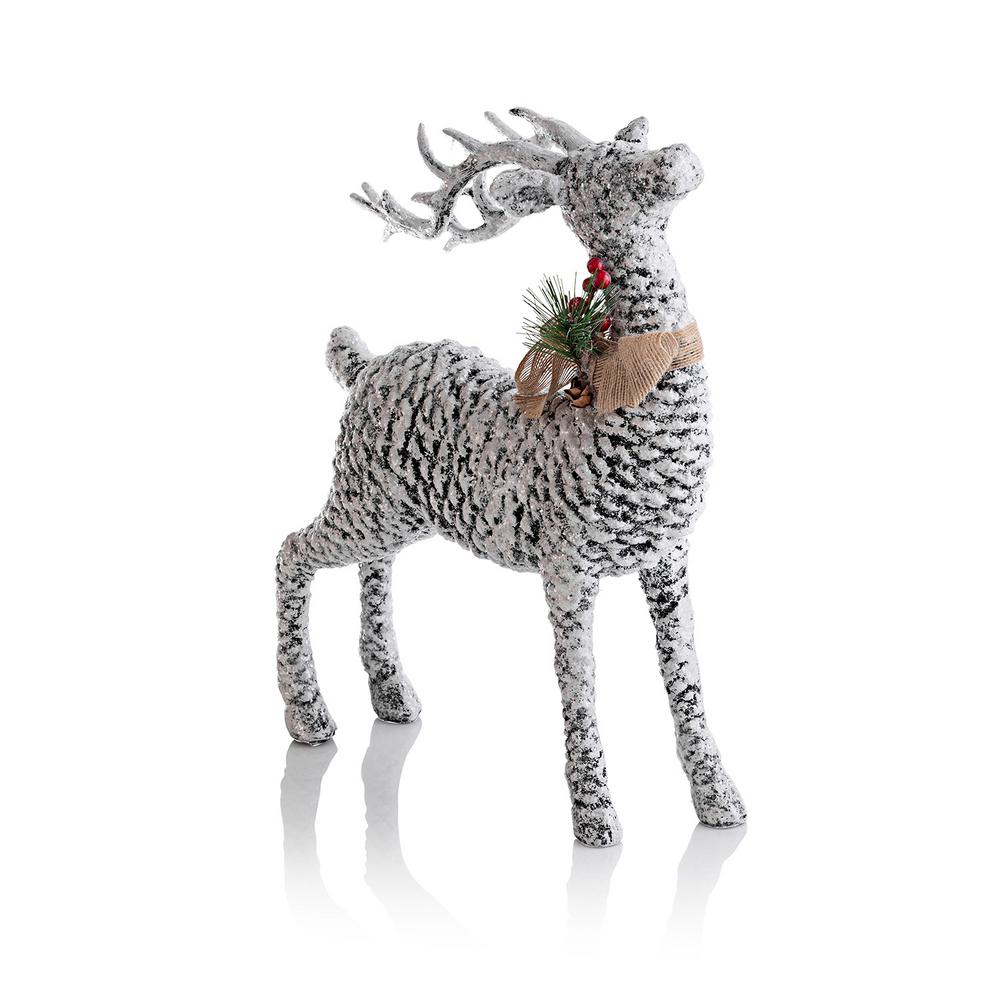 Alpine Corporation 15 in. Pinecone Reindeer Christmas DecorWQA750