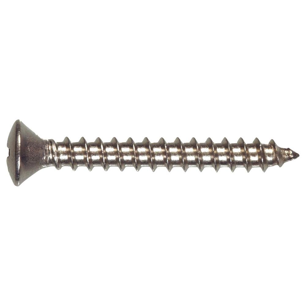 Stainless Steel Flat Slotted A Sheet Metal Screw 20-Pack The Hillman Group The Hillman Group 1533 12 x 1 In