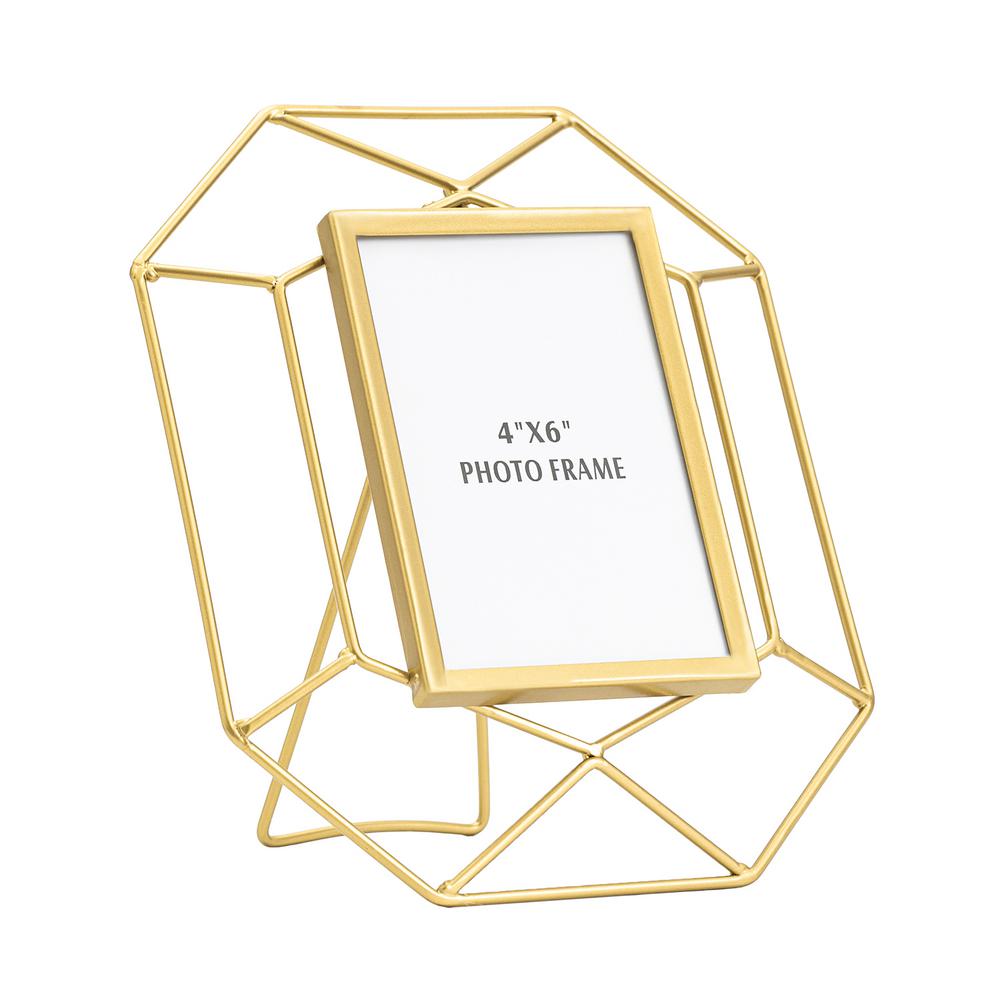 Modern 4 in. x 6 in. Gold Picture FrameU200195 The Home Depot