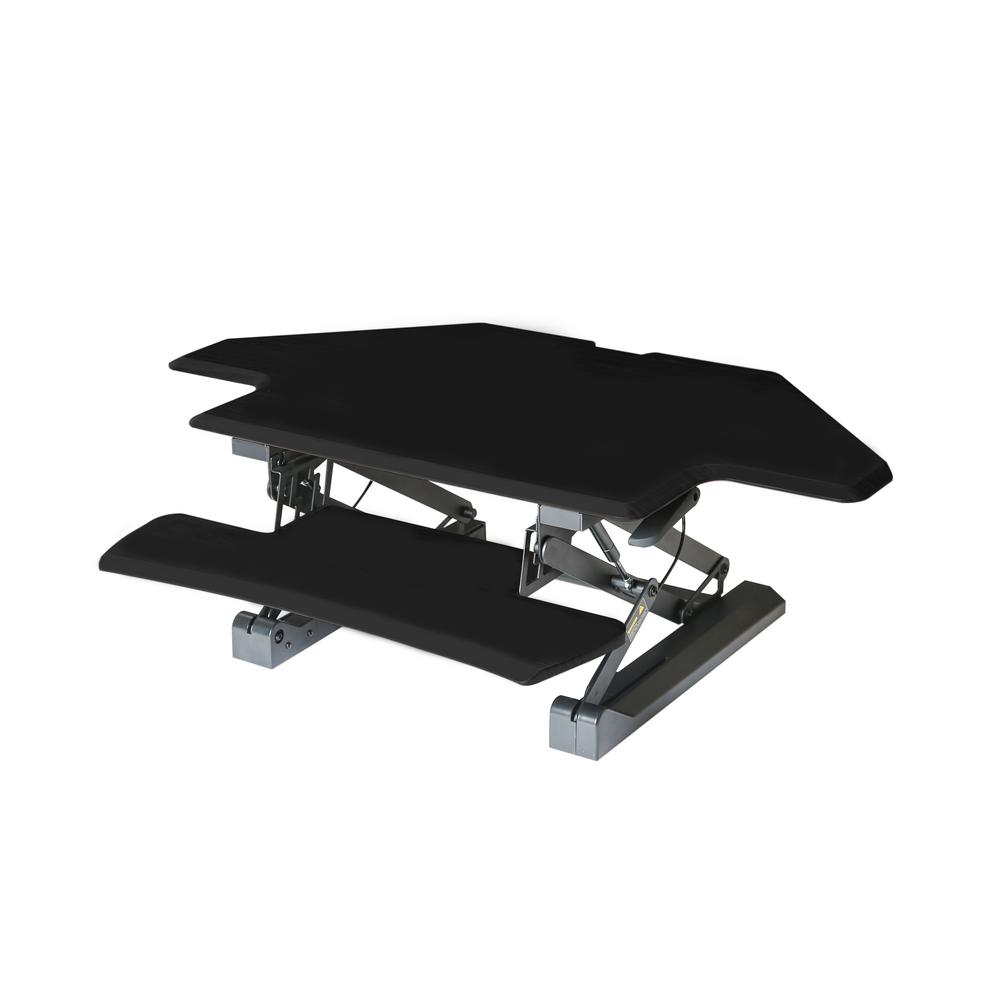 Seville Classics AIRLIFT Black 43 in Corner Height Adjustable Standing
