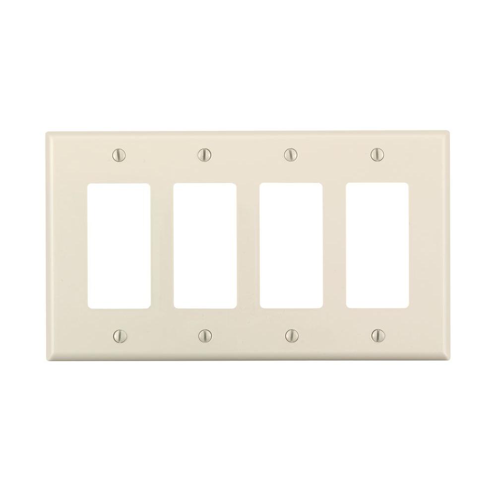 Leviton Decora 4Gang Midway Nylon Wall Plate, Light AlmondR56PJ26400T The Home Depot