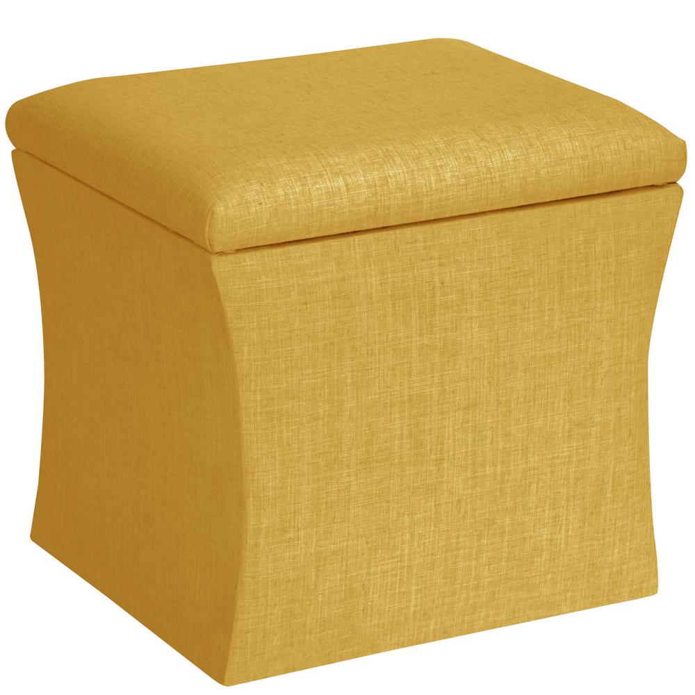Unbranded Linen French Yellow Storage Ottoman476LNNFRNYLW The Home Depot