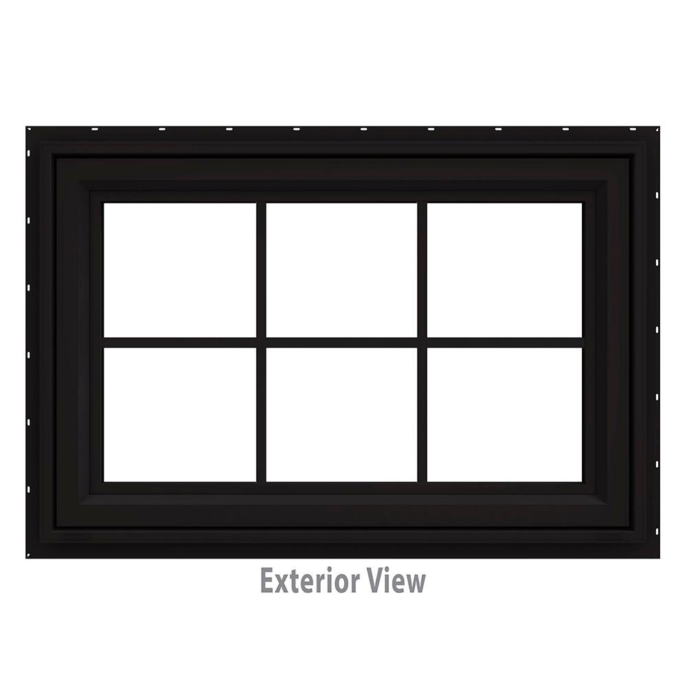 JELD WEN 355 In X 235 In V 4500 Series Black Painted Vinyl