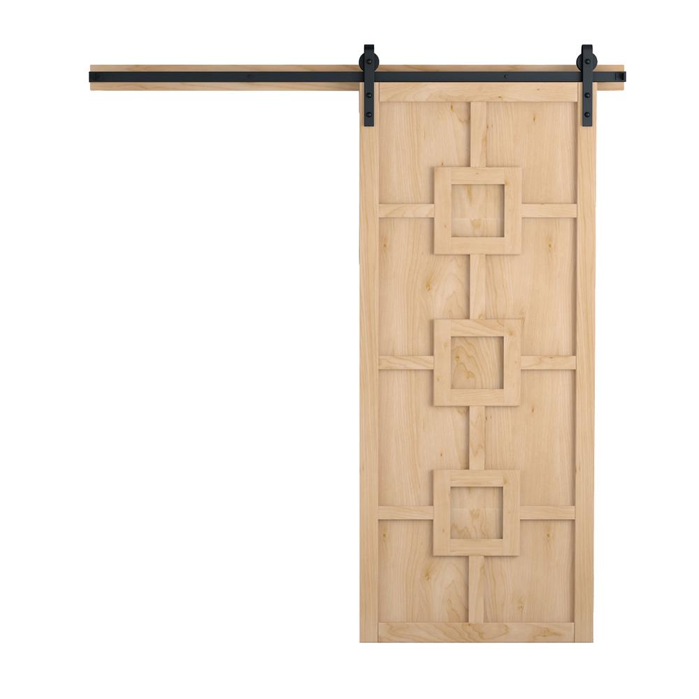 VeryCustom 42 in. x 84 in. Mod Squad Unfinished Wood Barn Door with