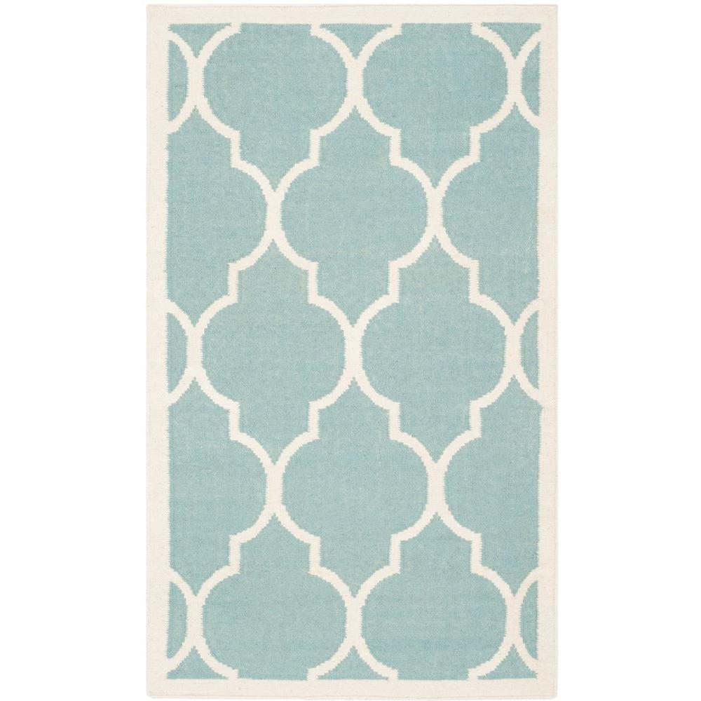 Safavieh Dhurries Light Blue/Ivory 4 ft. x 6 ft. Area RugDHU632C4