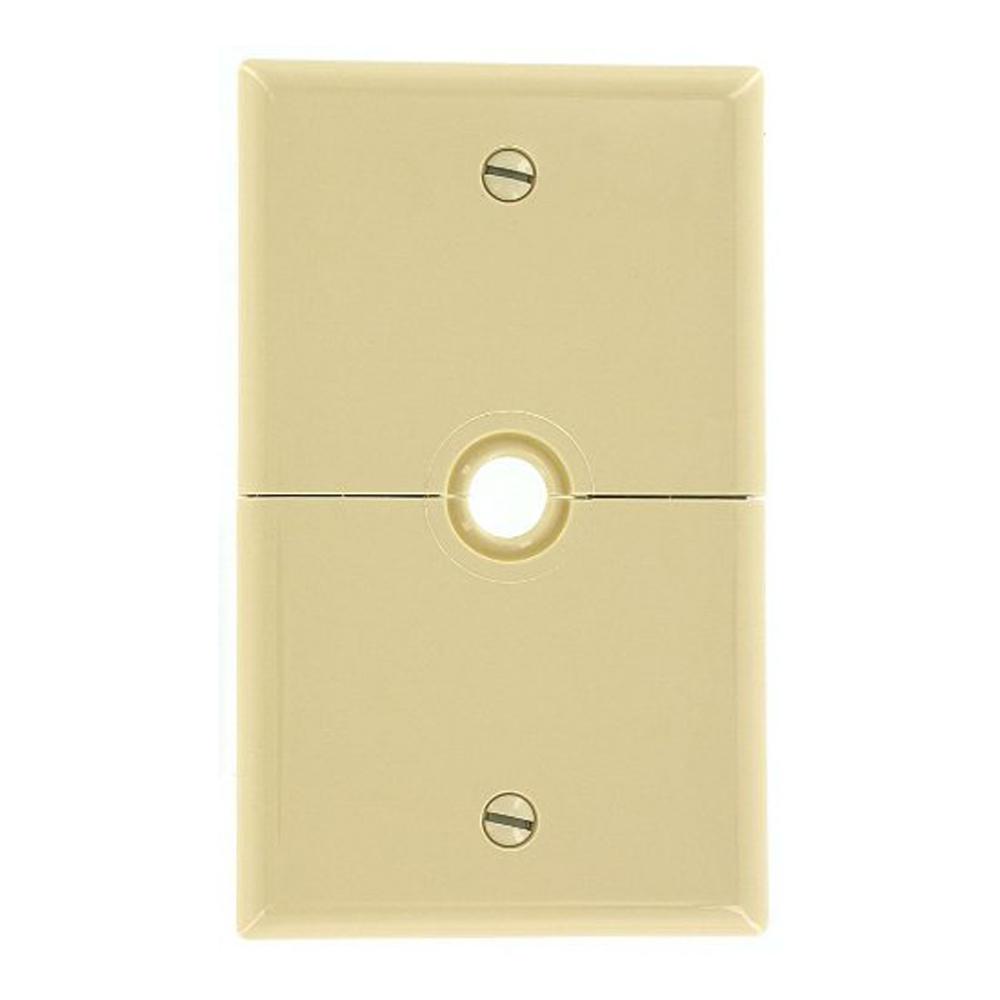 Leviton 1Gang Standard Size Nylon Box Mount Wall Plate One 0.406 in. Dia Phone/Cable Opening