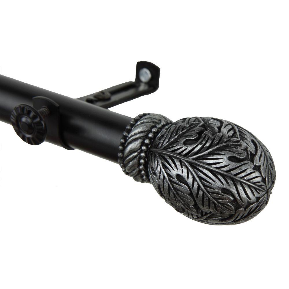 Rod Desyne 48 In 84 In Forest Single Curtain Rod In Black 4806