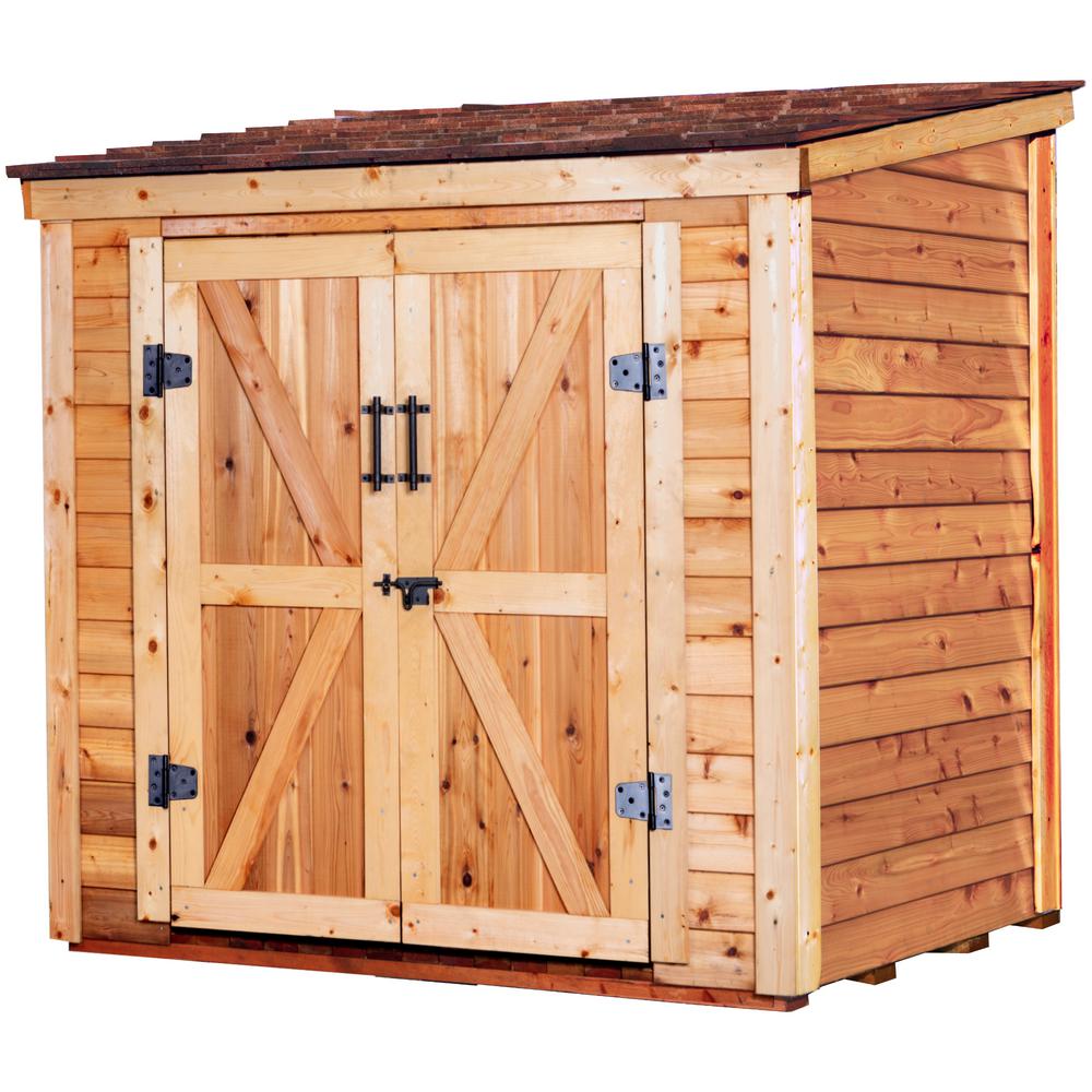 Leisure Season 6 ft x 4 ft Medium Brown Cedar Lean  To 