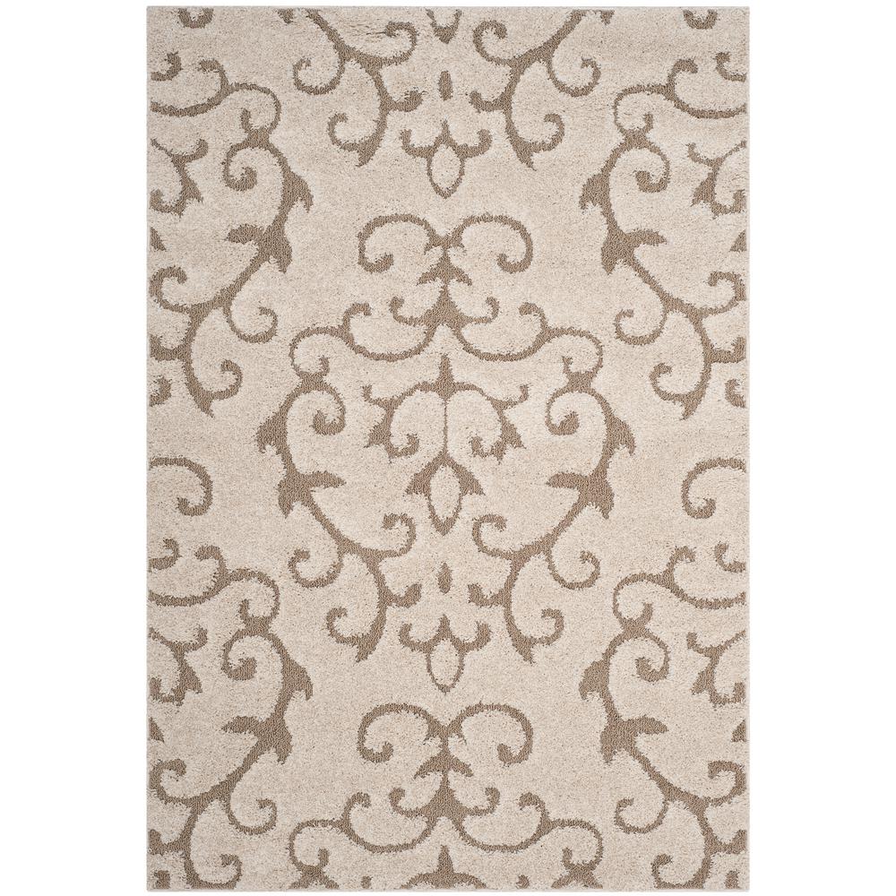 Safavieh Florida Shag Cream/Beige 6 ft. x 9 ft. Area Rug-SG470-1113-6 ...