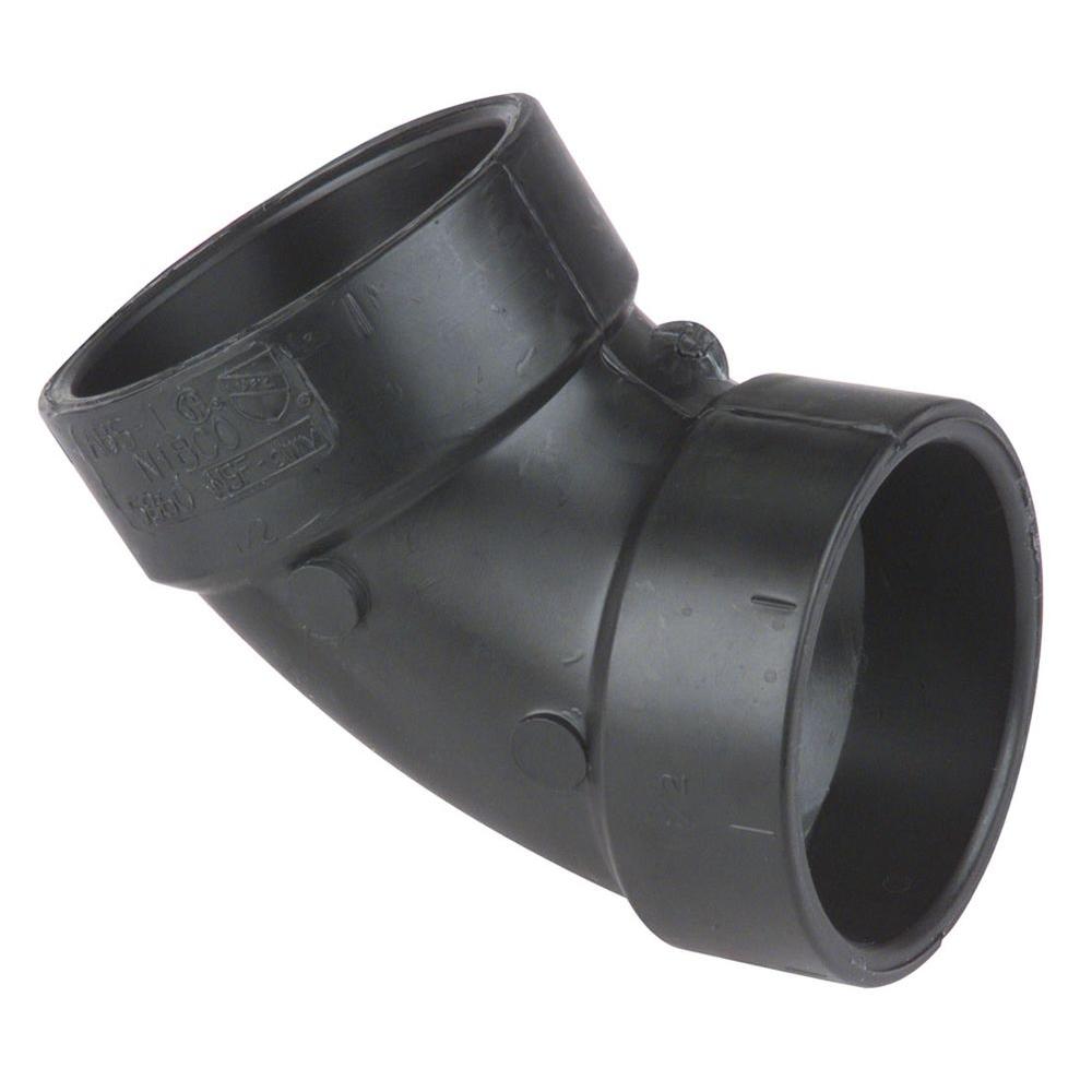 4 inch ABS DWV 60 Degree Hub x Hub Elbow
