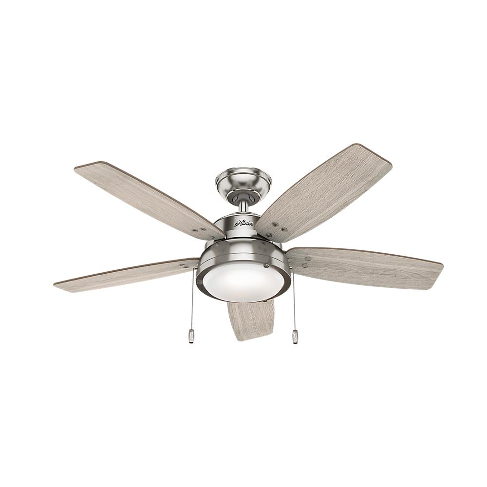 hunter channelside 46 in led indoor brushed nickel ceiling fan with light kit 59635 the home depot bypass remote