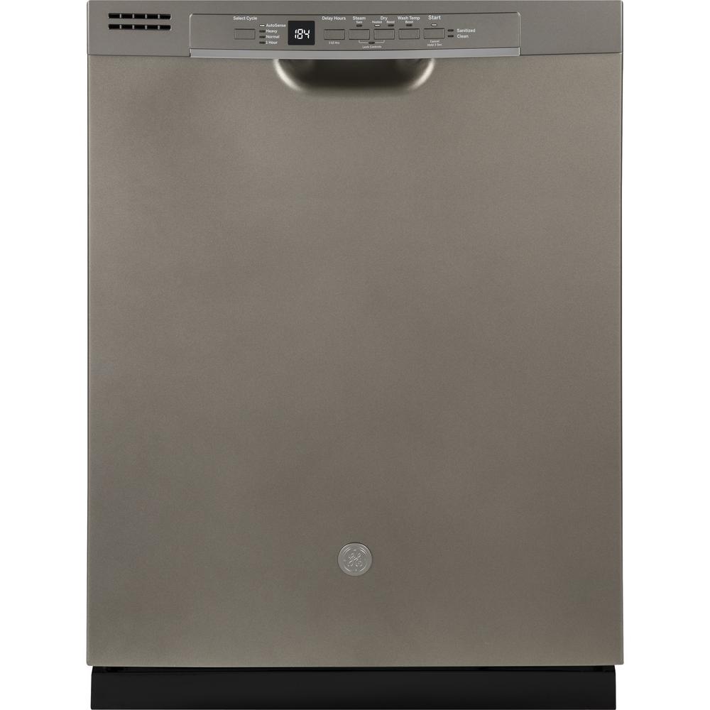 GE 24 in. Front Control Built-In Tall Tub Dishwasher in Slate with Steam Prewash, Finrprint Resistant, 54 dBA, Fingerprint Resistant Slate was $609.0 now $398.0 (35.0% off)